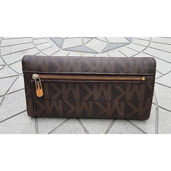 Michael Kors Jet Set Signature Checkbook Continental Wallet Vintage - Picture 2 of 13